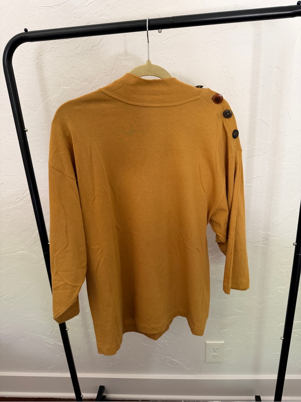 Deadstock Studio Umen Button-Shoulder Top in Mustard